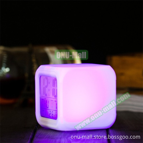 Custom DIY Thermometer Digital Alarm Clock with LED Light Changing